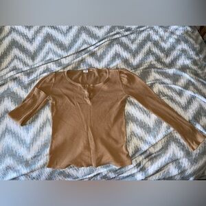 Kids Waffle Puff-Sleeve Henley T-Shirt